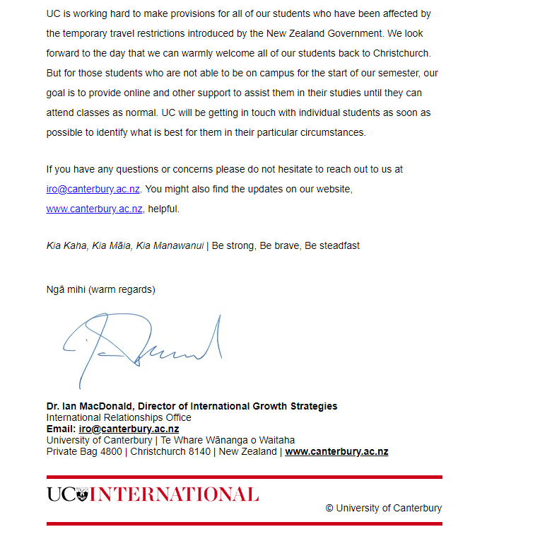 来自Ian MacDonald博士的邮件截图