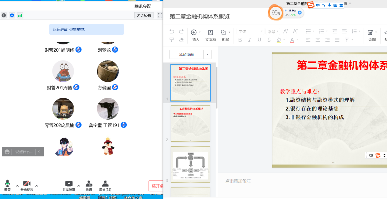 图为线上教学情况