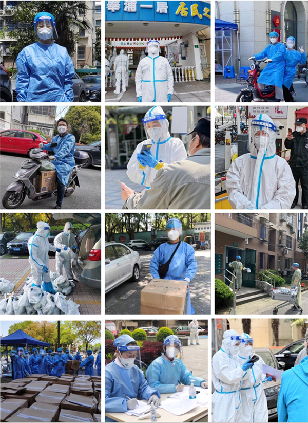 （图为党员师生积极投身社区疫情防控一线）