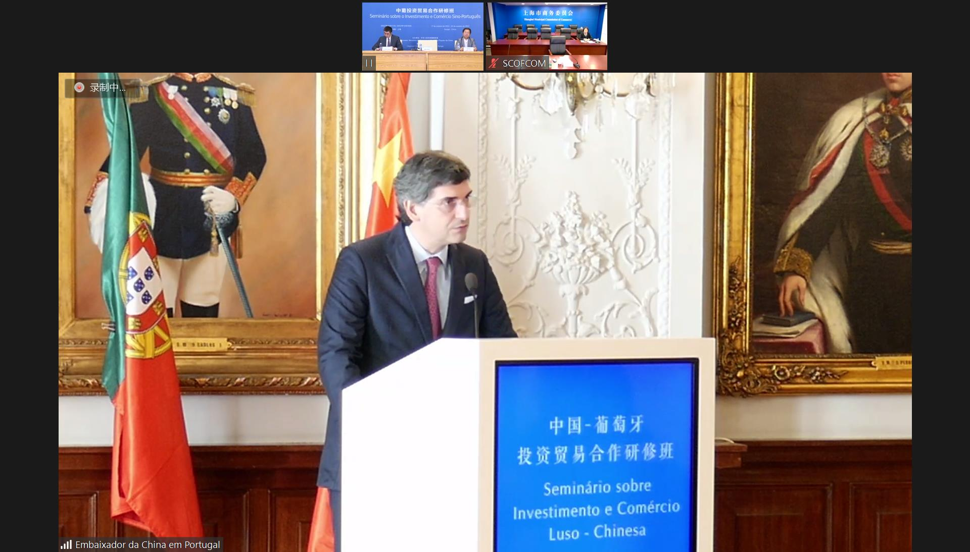 图为路易斯·索萨副主席发言