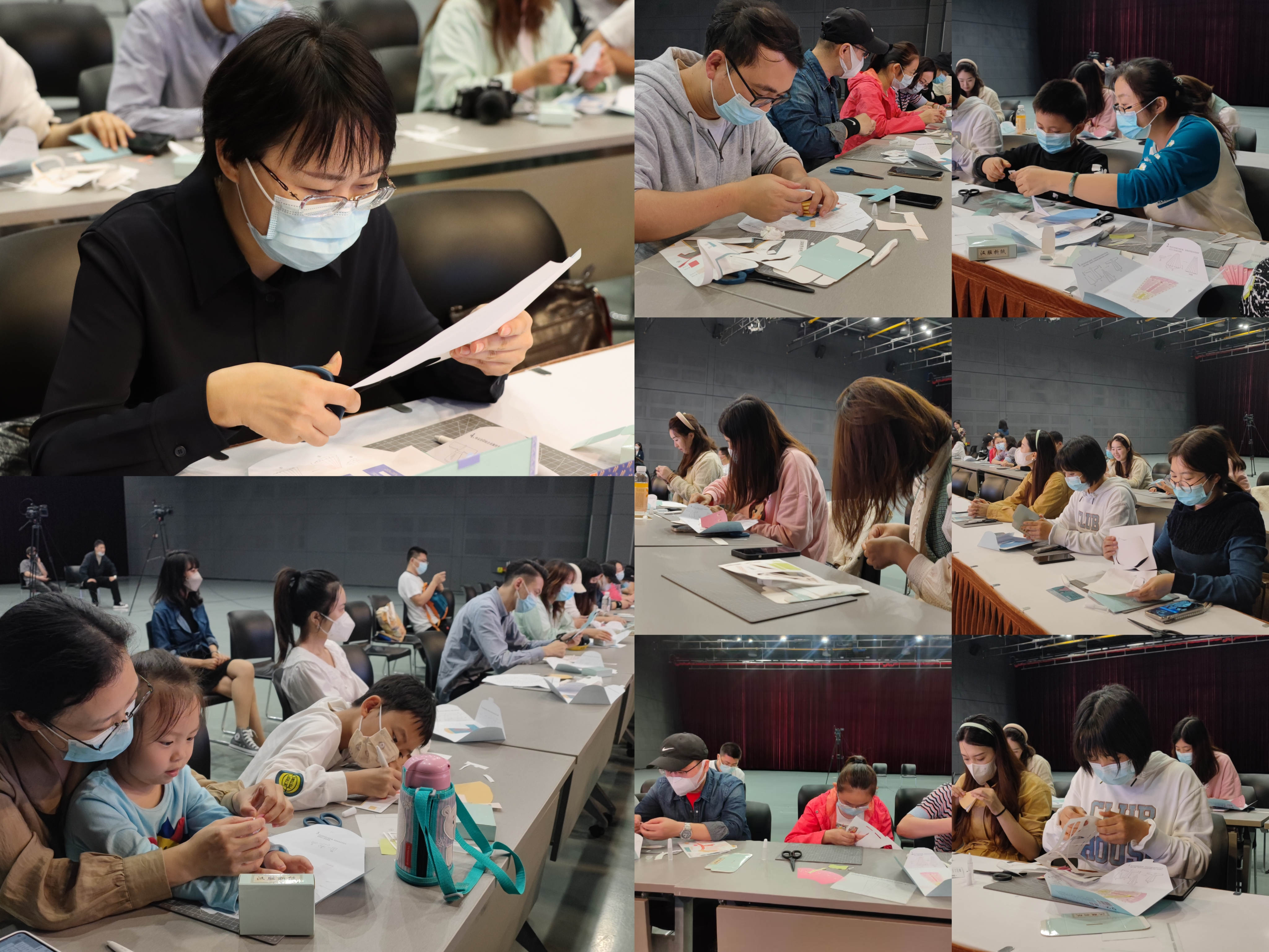 教师和家属们在体验“汉服折纸” 教师和家属们在体验“汉服折纸”