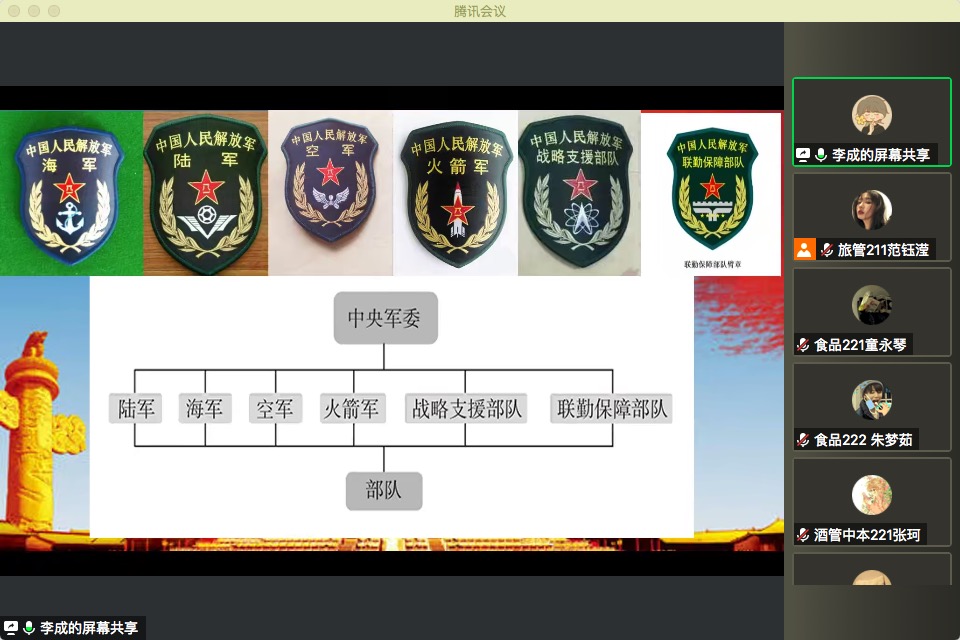李成同学为同学们介绍部队类别 李成同学为同学们介绍部队类别