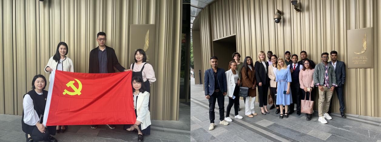 参观J酒店师生合影
