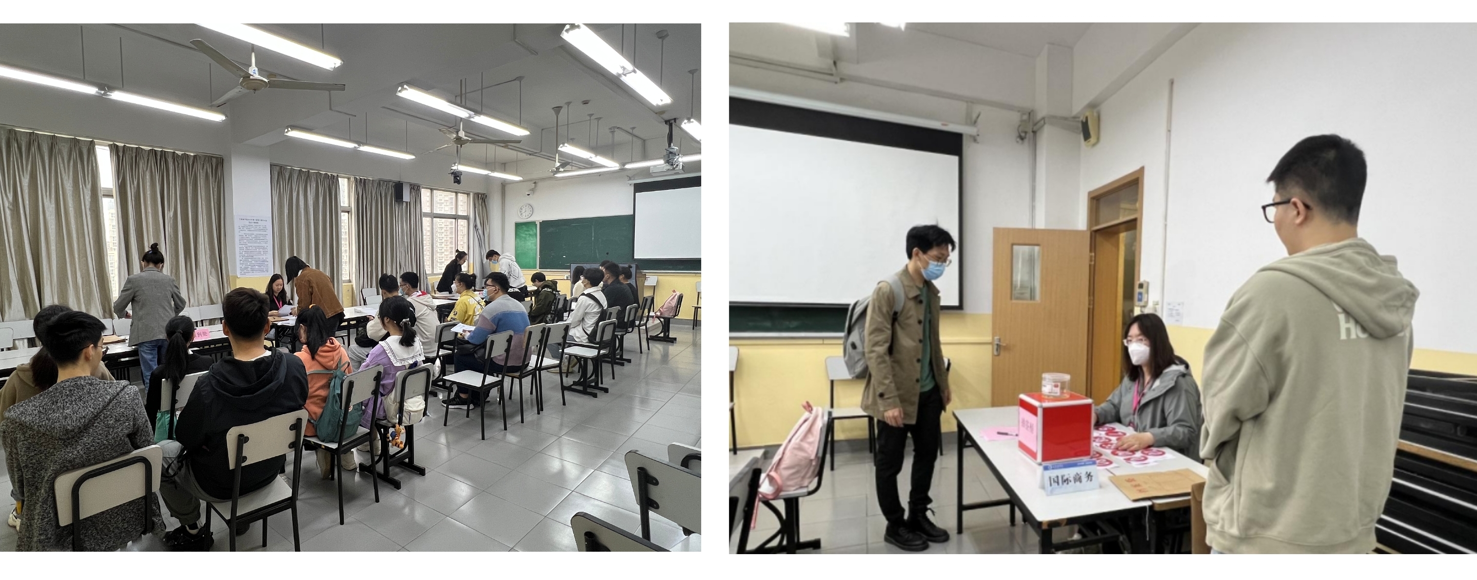 图为考生资质审核和抽签现场 图为考生资质审核和抽签现场