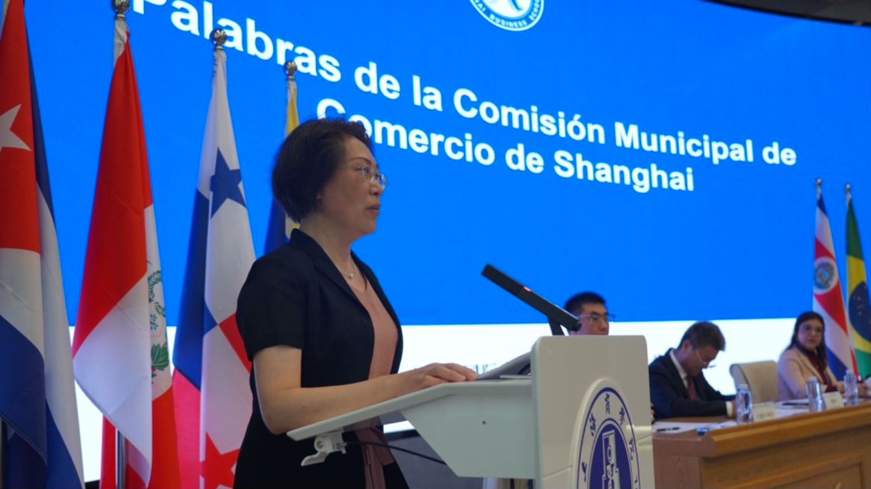 图为刘蓓敏发言 图为刘蓓敏发言