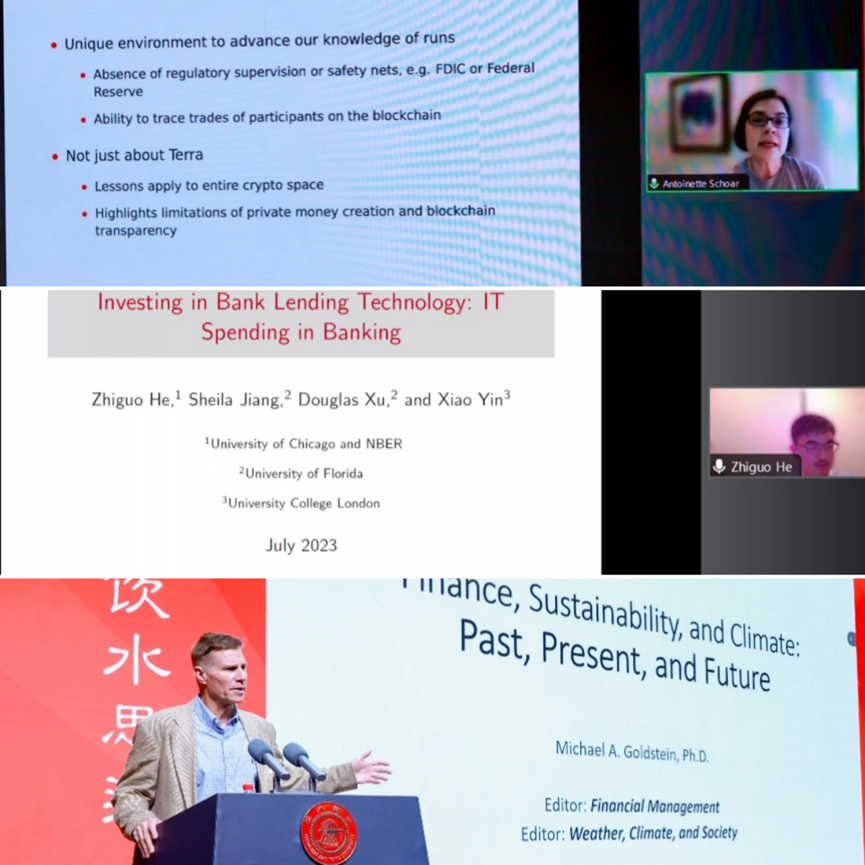 图为麻省理工学院Antoinette Schoar教授(Journal of Finance主编)、芝加哥大学何治国教授(Review of Asset Pricing Studies执行主编)和巴布森学院Michael Goldstein教授(Financial Management共同主编)发表主旨演讲 图为麻省理工学院Antoinette Schoar教授(Journal of Finance主编)、芝加哥大学何治国教授(Review of Asset Pricing Studies执行主编)和巴布森学院Michael Goldstein教授(Financial Management共同主编)发表主旨演讲